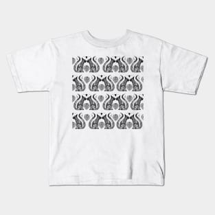 Two Cat Tangle Pattern Kids T-Shirt